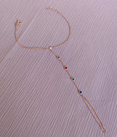 Shahmaran Hand Bracelet with Colored Heart Stone, Hand Chain Bracelet, Slave Body Chain Bracelet, Gold Chain, Slave Chain Bracelet for Women